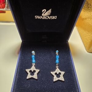 Brand New Swarovski Mickey Mouse Star Crystal Drop Earrings